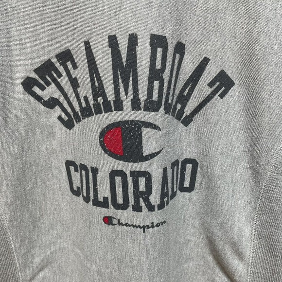 Champion Reverse Weave Womens Sweatshirt Size Medium, Grey, Steamboat Colorado - Picture 2 of 11